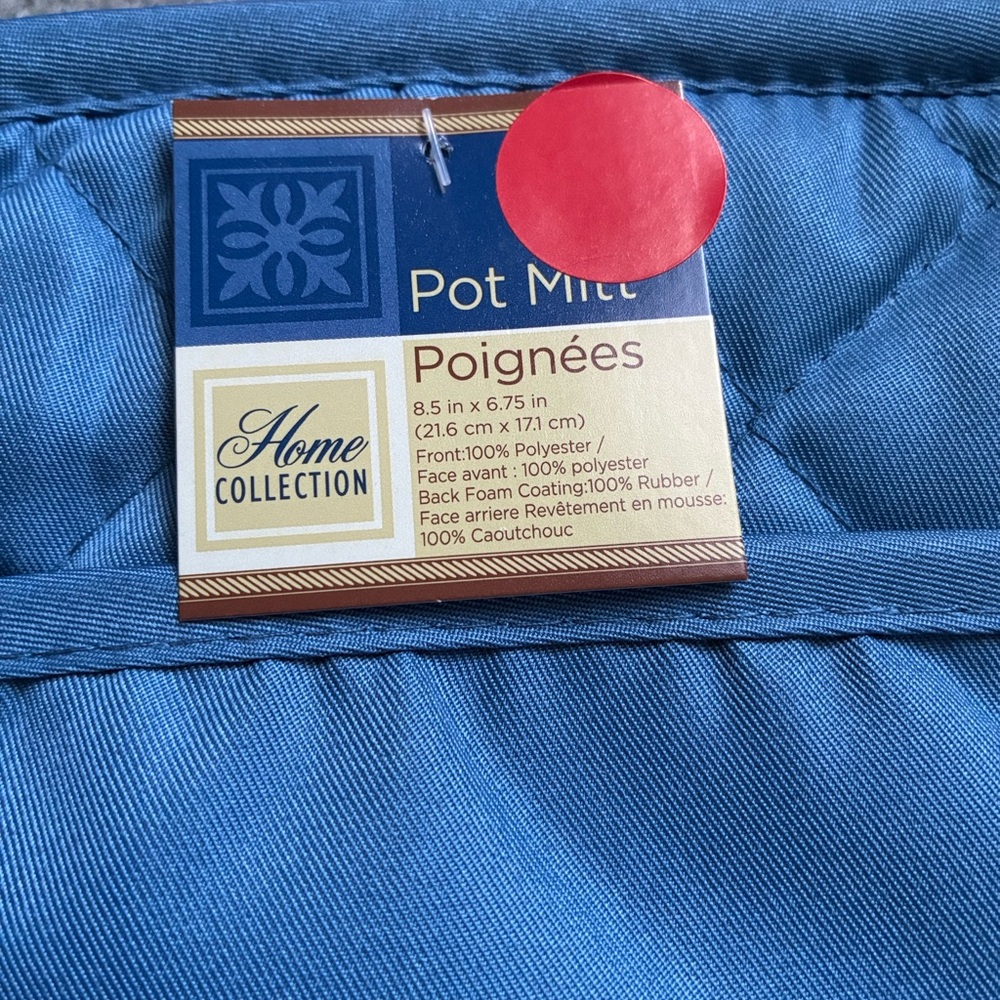 Blue Ceramic Canister Jar and Pot Mitt Set - Picture 2 of 4
